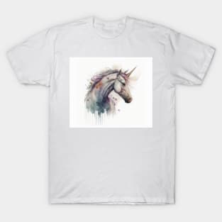 Unicorn Watercolour Painting T-Shirt